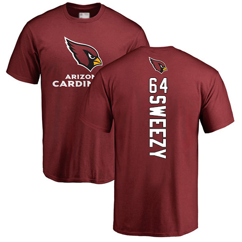Arizona Cardinals Men Maroon J.R. Sweezy Backer NFL Football 64 T Shirt